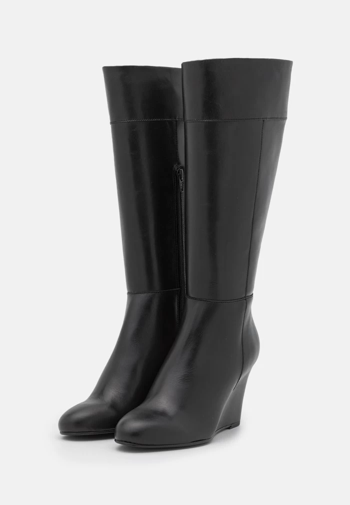 Women's Anna Field LEATHER Wedge Zip UP Boots Black | DMCEBIG-15 - Image 3