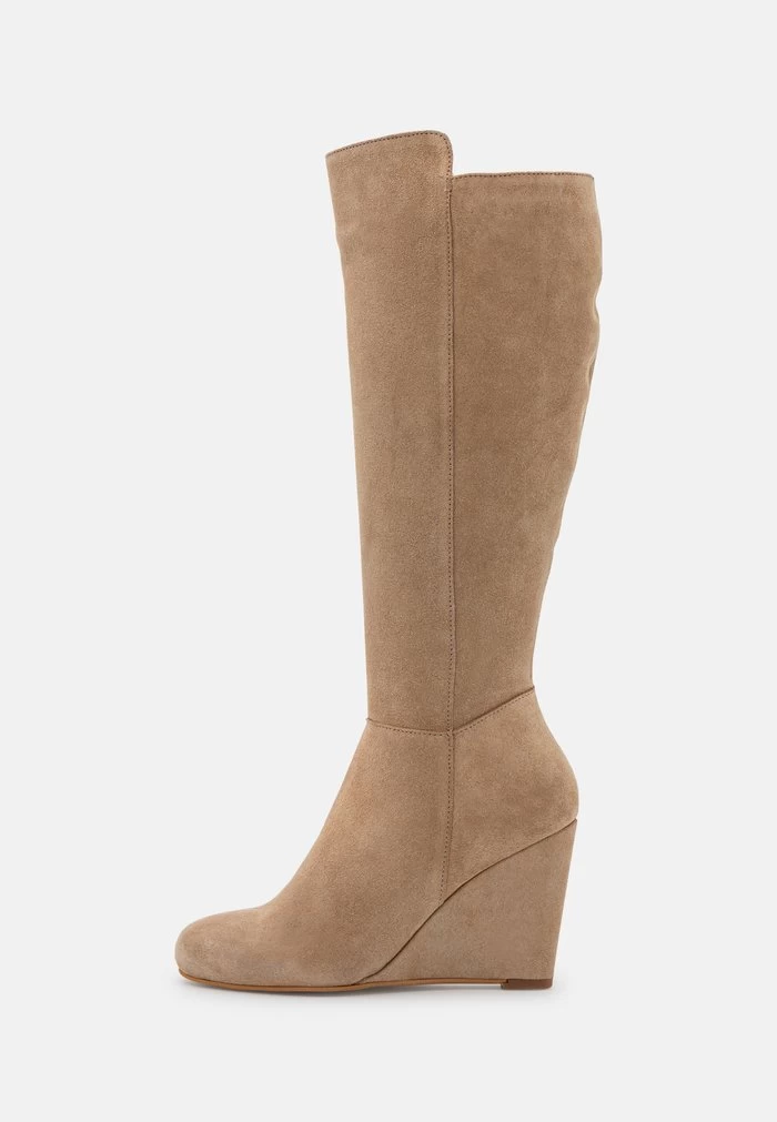 Women's Anna Field LEATHER Wedge Zip UP Boots Beige | VQMAURL-50 - Image 2
