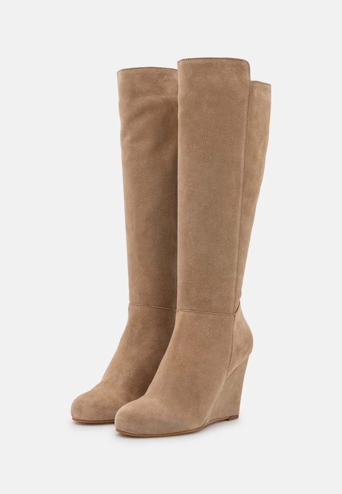 Women's Anna Field LEATHER Wedge Zip UP Boots Beige | VQMAURL-50 - Image 3