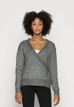 Women's Anna Field LOOSE FIT WRAP Jumpers Dark Grey | ZOTBHAE-62