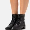 Women's Anna Field Lace Up Block Heel Zip UP Ankle Boots Black | HIVPGED-87