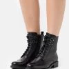 Women's Anna Field Lace Up Block Heel Zip UP Ankle Boots Black | MALODRP-58