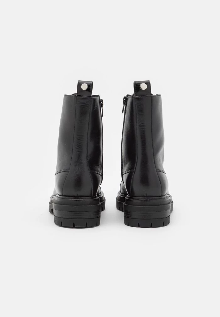 Women's Anna Field Lace Up Block Heel Platform Zip UP Ankle Boots Black | POTVEWC-21 - Image 4