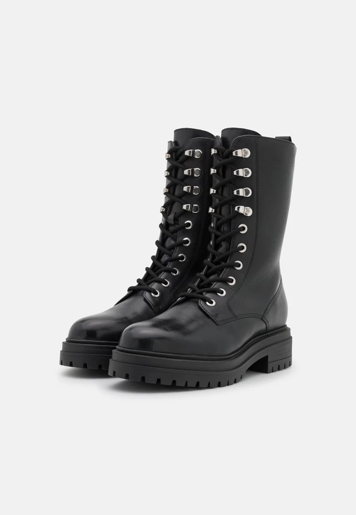 Women's Anna Field Lace Up Block Heel Platform Zip UP Ankle Boots Black | ZJXNRFM-86 - Image 3