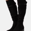 Women's Anna Field Over The Knee Boots Black | BGPVSLR-26