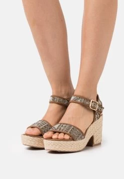 Women's Anna Field Platform Block Heel Platform Buckle Sandals Beige | CDZFUJG-03