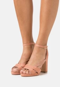 Women's Anna Field Platform Block Heel Platform Buckle Sandals Rose Gold | CKTJASB-45