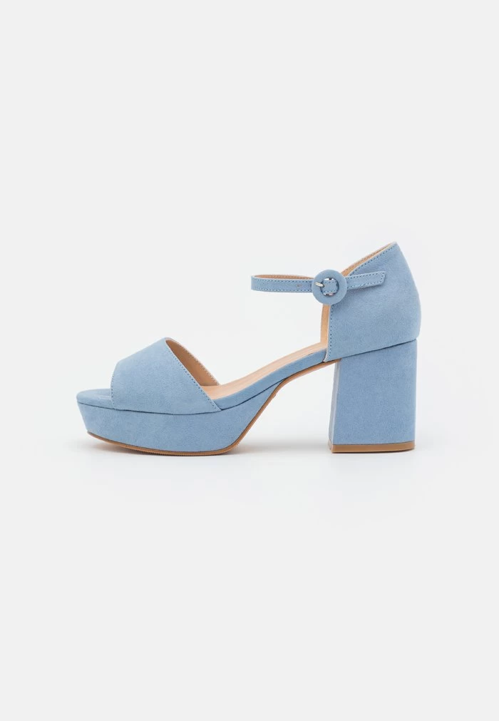 Women's Anna Field Platform Block Heel Platform Buckle Sandals Light Blue | HWUAONL-79 - Image 2