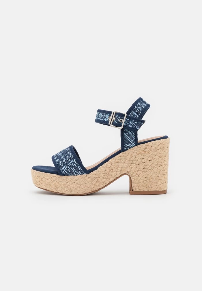 Women's Anna Field Platform Block Heel Platform Buckle Sandals Dark Blue | JYAMXBK-57 - Image 2