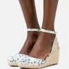 Women's Anna Field Platform Wedge Buckle Sandals White | DRSZEMX-54