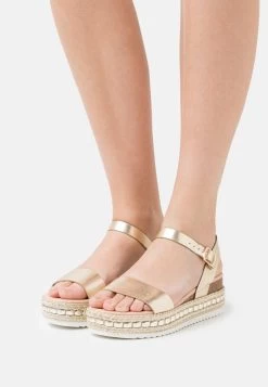 Women's Anna Field Platform Wedge Platform Buckle Sandals Gold | NPIUYMR-72