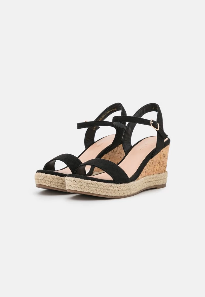 Women's Anna Field Platform Wedge Platform Buckle Sandals Black | UAOMVGR-90 - Image 3