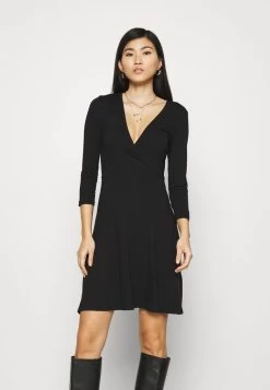 Women's Anna Field Quarter Wrap Mini Dress Black | KCHPDIO-45