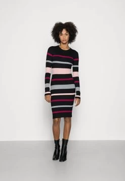Women's Anna Field REGULAR FIT STRIPES Dress Black | RFBZESN-72