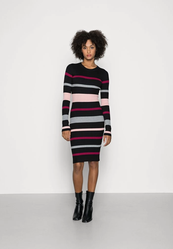 Women's Anna Field REGULAR FIT STRIPES Dress Black | RFBZESN-72