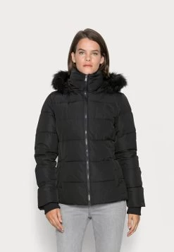 Women's Anna Field SHORT PUFFER WITH HOOD Jackets Black | TIMZSXN-80