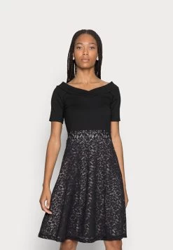 Women's Anna Field SHORT SHOULDER Cocktail Party Dress Black | KWFBOXH-91