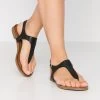 Women's Anna Field T-bar Sandals Black | XVDMZBR-61