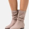 Women's Anna Field Wedge Zip UP Wedges Grey Brown | LQXTGFA-73