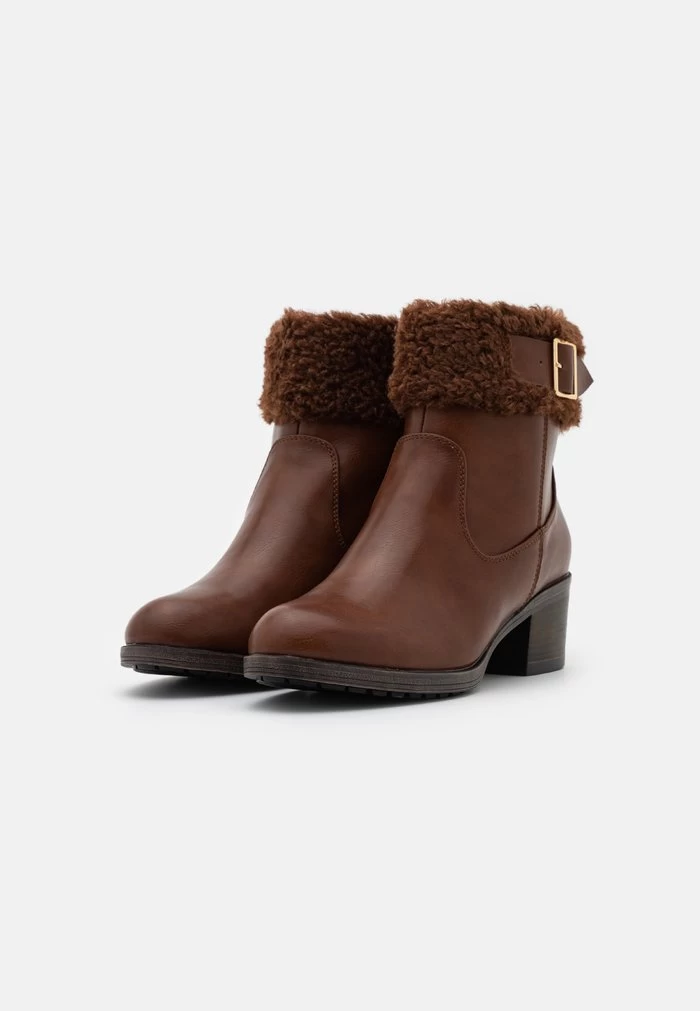 Women's Anna Field Winter Block Heel Zip UP Winter Boots Brown | OZVNBQI-14 - Image 2