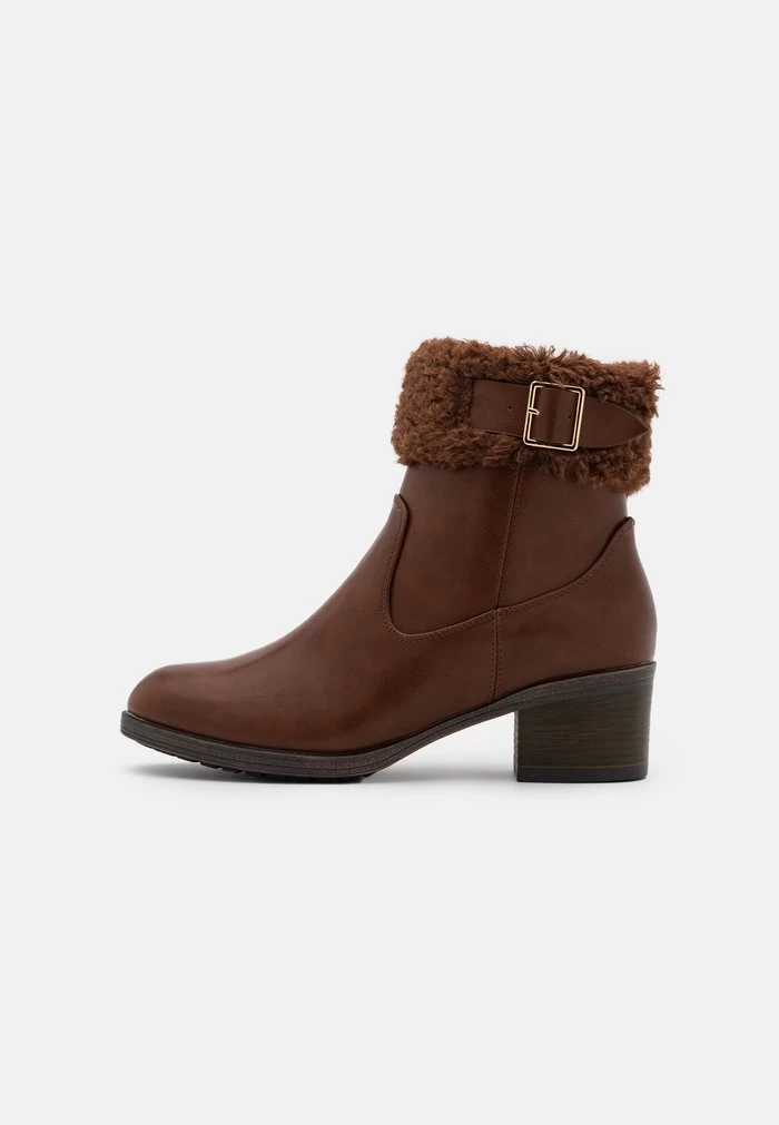 Women's Anna Field Winter Block Heel Zip UP Winter Boots Brown | OZVNBQI-14