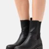 Women's Anna Field Winter Block Heel Platform Zip UP Winter Boots Black | ZPJMRSX-82