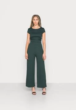 Women's Anna Field Zip UP Jumpsuit Dark Green | XEGPZSY-08