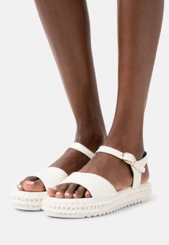 Women's Anna Field Platform Buckle Sandals White | DGYQJTC-57