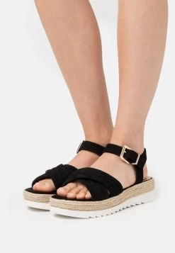 Women's Anna Field Platform Buckle Sandals Black | ZUVYSFM-20